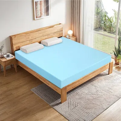Hivvago Queen Size 3-inch Thick Gel-infused Air Foam Mattress Topper In Light Blue