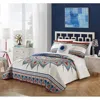 Hivvago Queen Size 4 Piece Cotton Blue White Boho Geometric Reversible Quilt Set In Multi