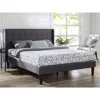 Hivvago Queen Size Grey Wingback Upholstered Platform Bed In Gray
