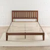 Hivvago Queen Size Mission Style Solid Wood Platform Bed Frame With Headboard In Espresso Finish In Brown