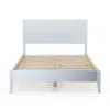 Hivvago Queen Size Rustic White Mid Century Slatted Platform Bed In White