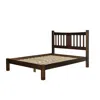 Hivvago Queen Size Solid Pine Wood Platform Bed With Headboard In Espresso In Brown