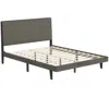 Hivvago Queen Size Upholstered Bed Frame With Tufted Headboard