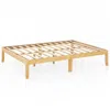 Hivvago Queen Size Wood Bed Frame With Wooden Slats Support And Rubber Wood Legs