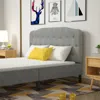 Hivvago Queen Upholstered Headboard With Adjustable Heights-light Gray