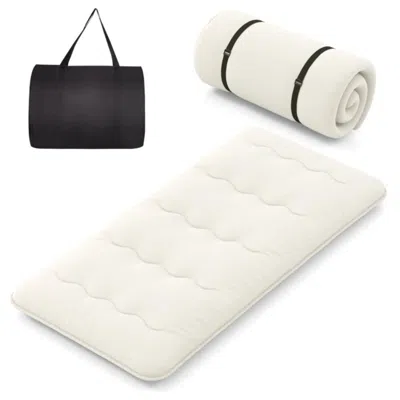 Hivvago Queen/king/twin/full Futon Mattress Floor Sleeping Pad With Washable Cover Beige-twin Size