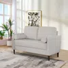Hivvago Quzi 52 Inch Loveseat, Usb Port, Bolster Pillows, Tapered Legs, Off White
