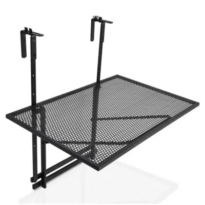 Hivvago Railing Folding Table With 5-level Adjustable Heights In Black
