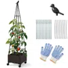 Hivvago Raised Garden Bed Adjustable With Plant Box And Trellis With Lockable Wheels