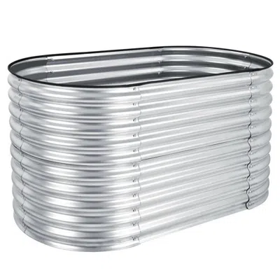 Hivvago Raised Garden Bed With Open Base For Growing Vegetables In Metallic