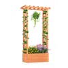 Hivvago Raised Garden Bed With Side Trellis And Hanging Roof And Drainage Hole-orange