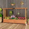 Hivvago Raised Garden Bed With Side Trellis Hanging Roof And Planter Box-orange
