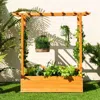 Hivvago Raised Garden Bed With Trellis Or Climbing Plant And Pot Hanging-natural