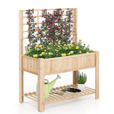 DORTALA Elevated Garden Bed - Wooden Raised Planter Box With Legs For Outdoor Patio Gardening