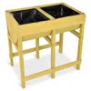 Hivvago Raised Wooden Planter Vegetable Flower Bed With Liner