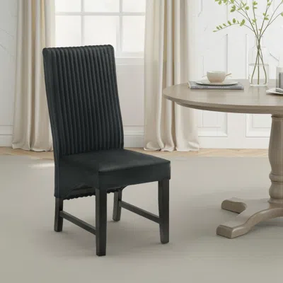 Hivvago Ranna Dining Chair Set Of 2, Black Velvet Foam Cushions, Hardwood