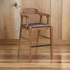 Hivvago Rase 29 Inch Barstool Chair, Faux Leather Seat, Open Curved Back, Brown In Brown