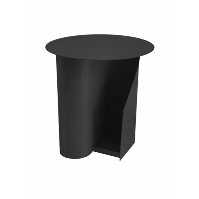 Hivvago Rati 19 Inch Side End Table With Magazine Rack, Round Top, Black Finish