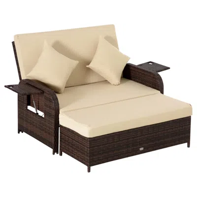 Hivvago Rattan Lounge Set For Poolside, Porch, Or Backyard In Brown
