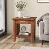Hivvago Rattan Nightstand End Table With Drawer And Storage Shelf-walnut