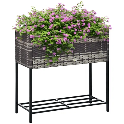 Hivvago Rattan-style Raised Garden Bed For Herbs And Vegetables
