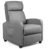 Hivvago Recliner Sofa Wingback Chair With Massage Function-gray