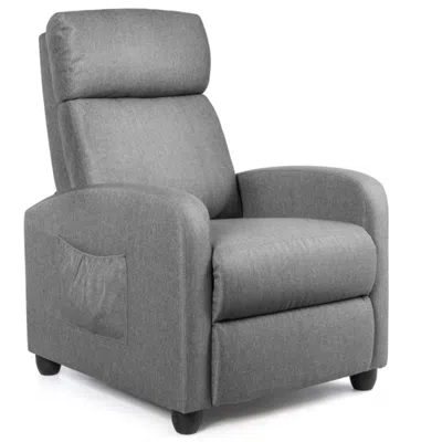 Hivvago Recliner Sofa Wingback Chair With Massage Function-gray