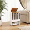 Hivvago Record Rolling Turntable Player Stand With Drawer-white