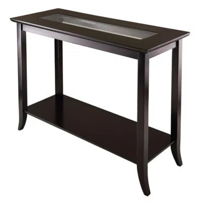 Hivvago Rectangular Console Table Espresso In Brown