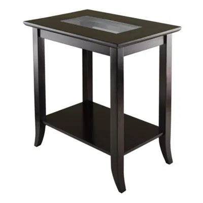Hivvago Rectangular End Table Espresso In Brown