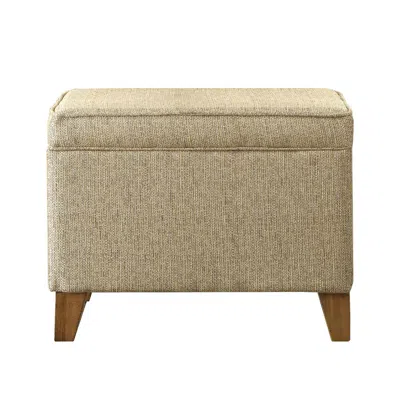 Hivvago Rectangular Fabric Upholstered Wooden Ottoman With Lift Top Storage, Brown In Neutral