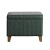Hivvago Rectangular Fabric Upholstered Wooden Ottoman With Lift Top Storage, Green