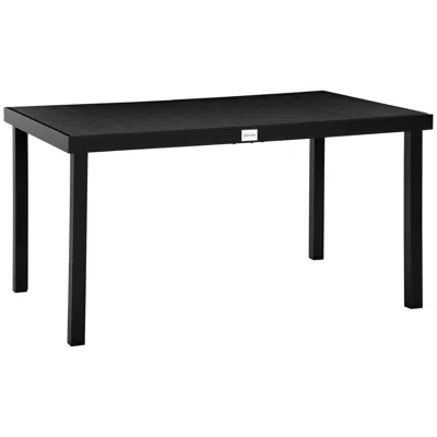 Hivvago Rectangular Garden & Lawn Dining Table For 6 In Black