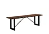 Hivvago Rectangular Metal Frame Bench With Wooden Seat, Black And Brown In Brown