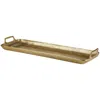 Hivvago Rectangular Metal Frame Decorative Tray With Cut Out Handle, Gold
