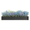 Hivvago Rectangular Metal Raised Planter Outdoor Garden Plant Vegetable Bed - Black In Multi