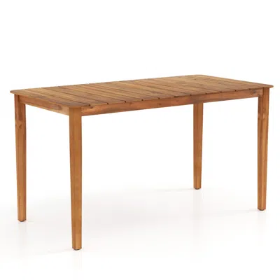 Hivvago Rectangular Outdoor Dining Table Acacia Wood For 4-6 People