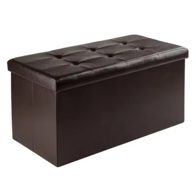 Hivvago Rectangular Storage Ottoman Espresso In Brown