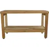 Hivvago Rectangular Teak Shower Bench With Shelf In Natural Finish In Brown