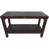 Hivvago Rectangular Teak Shower Stool Or Bench With Shelf In Brown Finish In Brown