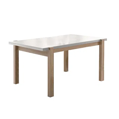 Hivvago Rectangular Wooden Dining Table With Straight Legs, White And Brown