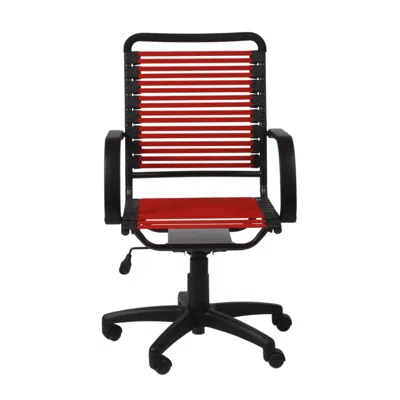Hivvago Red And Black Adjustable Swivel Bungee Rolling Office Chair