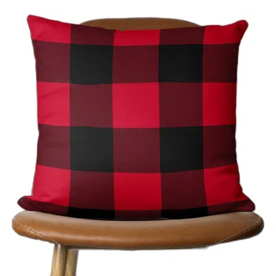 Hivvago Red And Black Buffalo Plaid Throw Pillow