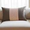 Hivvago Red And Black Houndstooth Lumbar Throw Pillow In Multi