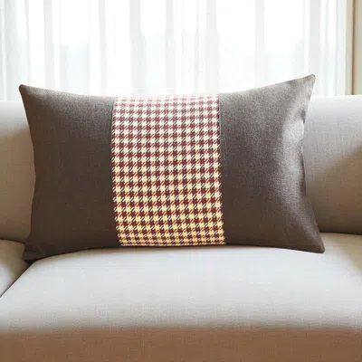 Hivvago Red And Black Houndstooth Lumbar Throw Pillow In Multi