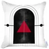Hivvago Red And Cream Arrowhead Printed Throw Pillow In Multi