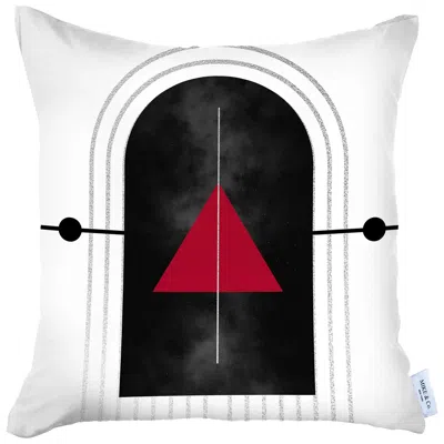 Hivvago Red And Cream Arrowhead Printed Throw Pillow In Multi