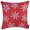 Hivvago Red And White Snowflakes Throw Pillow In Red