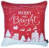 Hivvago Red Christmas Lights And Reindeer Throw Pillow In Red