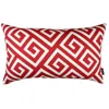 Hivvago Red Greek Key Pattern Lumbar Throw Pillow In Multi